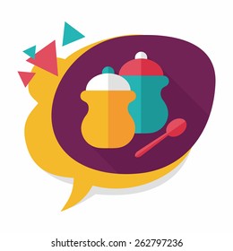 kitchenware pepper bottle flat icon with long shadow,eps10
