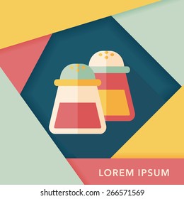 kitchenware pepper bottle flat icon with long shadow,eps10