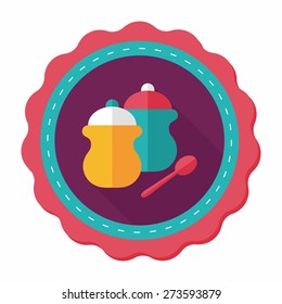 kitchenware pepper bottle flat icon with long shadow,eps10