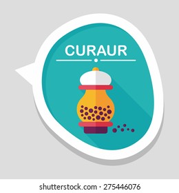 kitchenware pepper bottle flat icon with long shadow,eps10