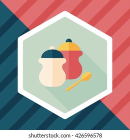 kitchenware pepper bottle flat icon with long shadow,eps10