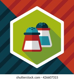 kitchenware pepper bottle flat icon with long shadow,eps10