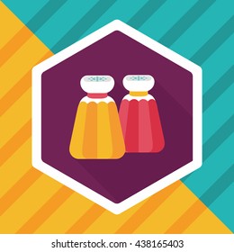 kitchenware pepper bottle flat icon with long shadow,eps10