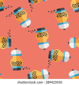 kitchenware pepper bottle flat icon,eps10 seamless pattern background
