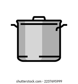 vectores de ícono de color de cocción en olla de utensilios de cocina. señal de cocina de utensilios de cocina. ilustración de símbolo aislado