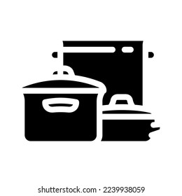kitchenware pot cooking glyph icon vector. kitchenware pot cooking sign. isolated symbol illustration