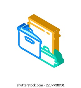 Küchengeschirr Koch isometrische Symbol Vektorgrafik. Kochgeschirr zum Kochen. einzelne Symbolillustration
