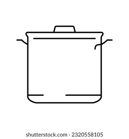 kitchenware pot cooking line icon vector. kitchenware pot cooking sign. isolated contour symbol black illustration