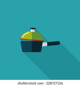 kitchenware pot flat icon with long shadow,eps10