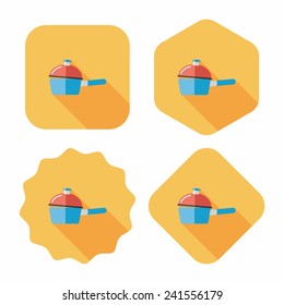 kitchenware pot flat icon with long shadow,eps10