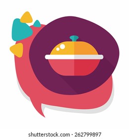 kitchenware pot flat icon with long shadow,eps10