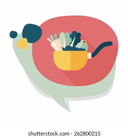 kitchenware pot flat icon with long shadow,eps10