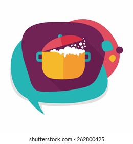 kitchenware pot flat icon with long shadow,eps10