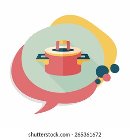 kitchenware pot flat icon with long shadow,eps10