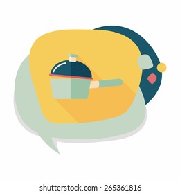 kitchenware pot flat icon with long shadow,eps10