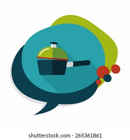 kitchenware pot flat icon with long shadow,eps10