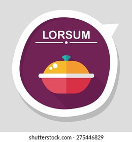 kitchenware pot flat icon with long shadow,eps10