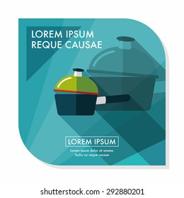 kitchenware pot flat icon with long shadow,eps10