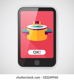 kitchenware pot flat icon with long shadow,eps10