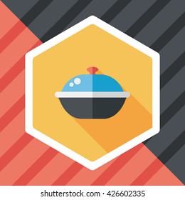 kitchenware pot flat icon with long shadow,eps10