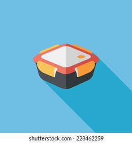kitchenware preserving container flat icon with long shadow,eps10