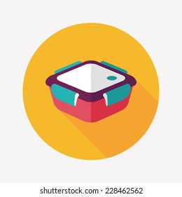 kitchenware preserving container flat icon with long shadow,eps10