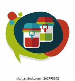 kitchenware preserving container flat icon with long shadow,eps10