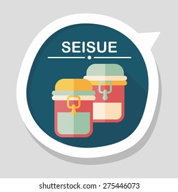 kitchenware preserving container flat icon with long shadow,eps10