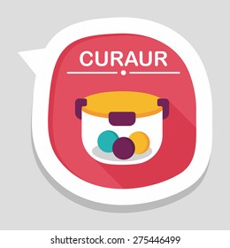 kitchenware preserving container flat icon with long shadow,eps10