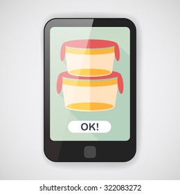 kitchenware preserving container flat icon with long shadow,eps10