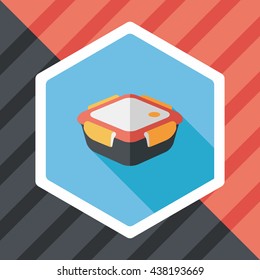 kitchenware preserving container flat icon with long shadow,eps10