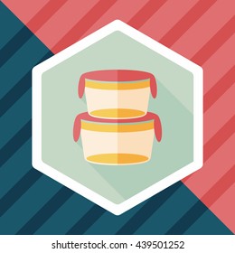 kitchenware preserving container flat icon with long shadow,eps10