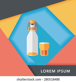 kitchenware preserving drink flat icon with long shadow,eps10
