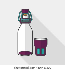 kitchenware preserving drink flat icon with long shadow,eps10