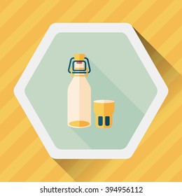 kitchenware preserving drink flat icon with long shadow,eps10
