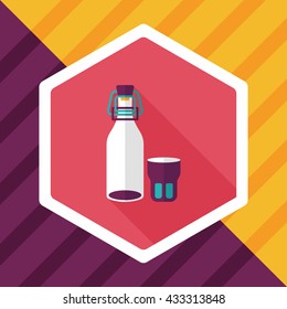 kitchenware preserving drink flat icon with long shadow,eps10