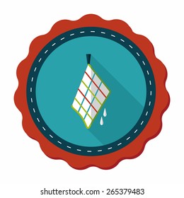 kitchenware rag flat icon with long shadow,eps10