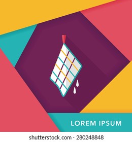 kitchenware rag flat icon with long shadow,eps10