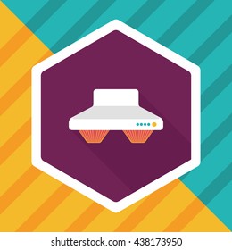 kitchenware range hood  flat icon with long shadow,eps10