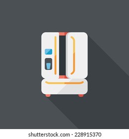 Kitchenware refrigerator flat icon with long shadow,eps10