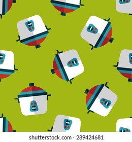 kitchenware rice cooker flat icon,eps10 seamless pattern background
