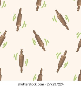 kitchenware rolling pin , cartoon seamless pattern background