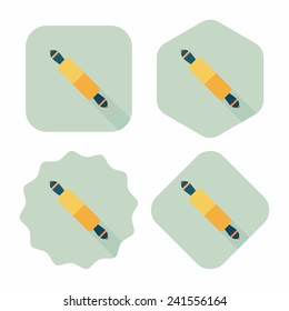 kitchenware rolling pin flat icon with long shadow,eps10