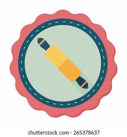 kitchenware rolling pin flat icon with long shadow,eps10