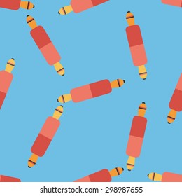 kitchenware rolling pin flat icon,eps10 seamless pattern background