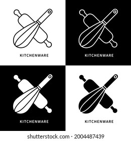 Kitchenware Rolling Pin Vector Symbol. Baking Tools Icon. Equipment Logo
