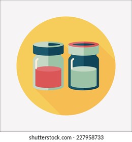 kitchenware sauce bottle flat icon with long shadow,eps10