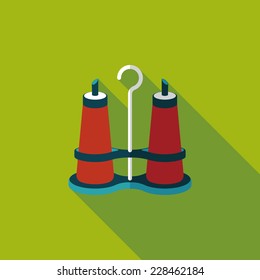 kitchenware sauce bottle flat icon with long shadow,eps10