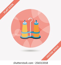 kitchenware sauce bottle flat icon with long shadow,eps10