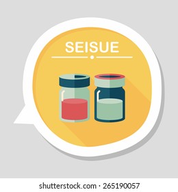 kitchenware sauce bottle flat icon with long shadow,eps10